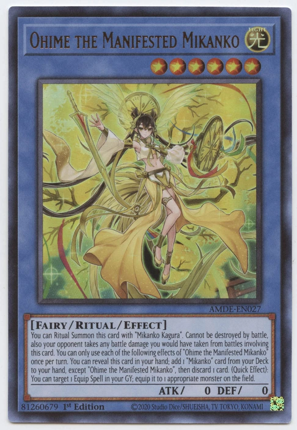 Yu-Gi-Oh! Anime Ohime The Manifested Mikanko AMDE-EN027
