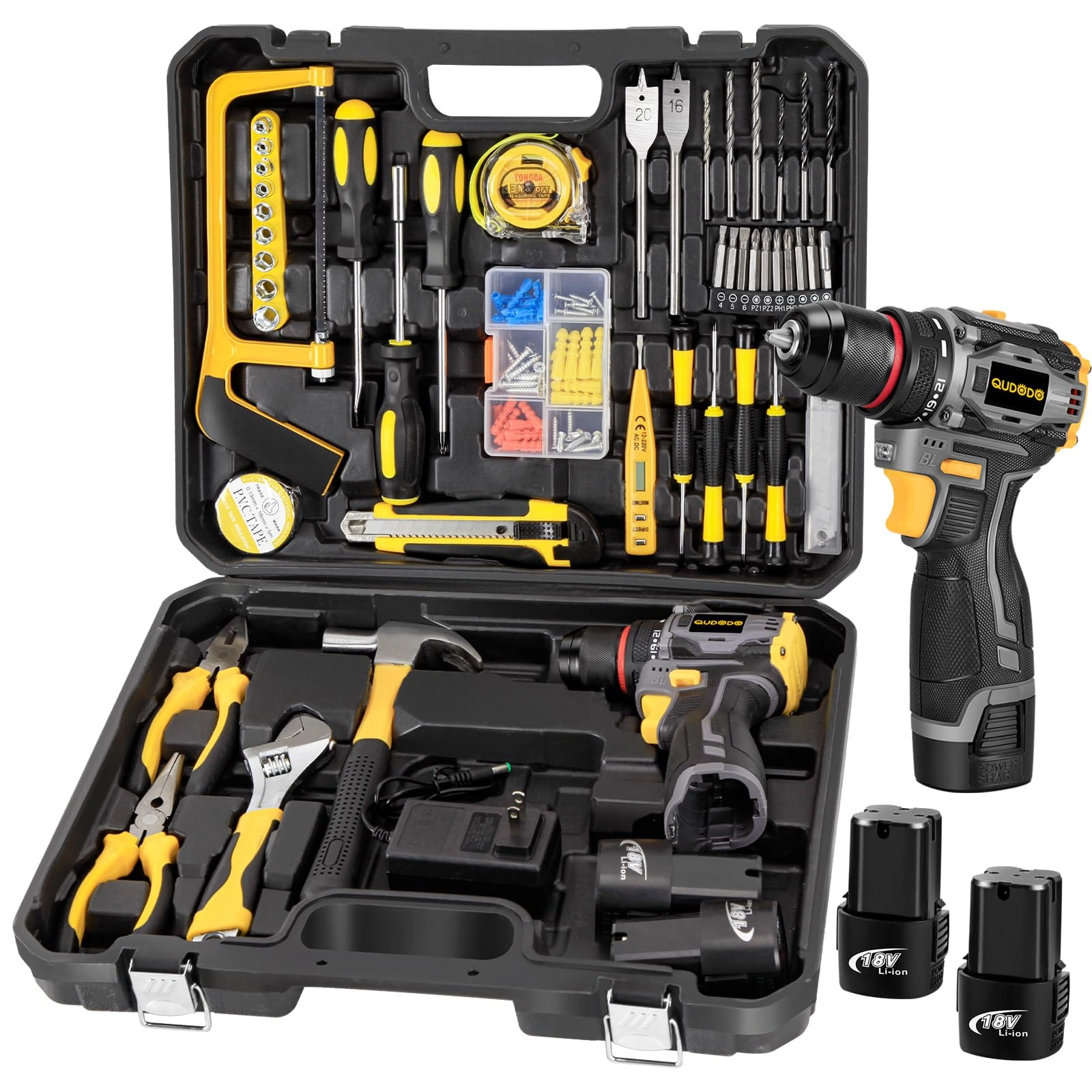 JEXUGK Brushless Compact Drill - 18V 45Nm 120PCS