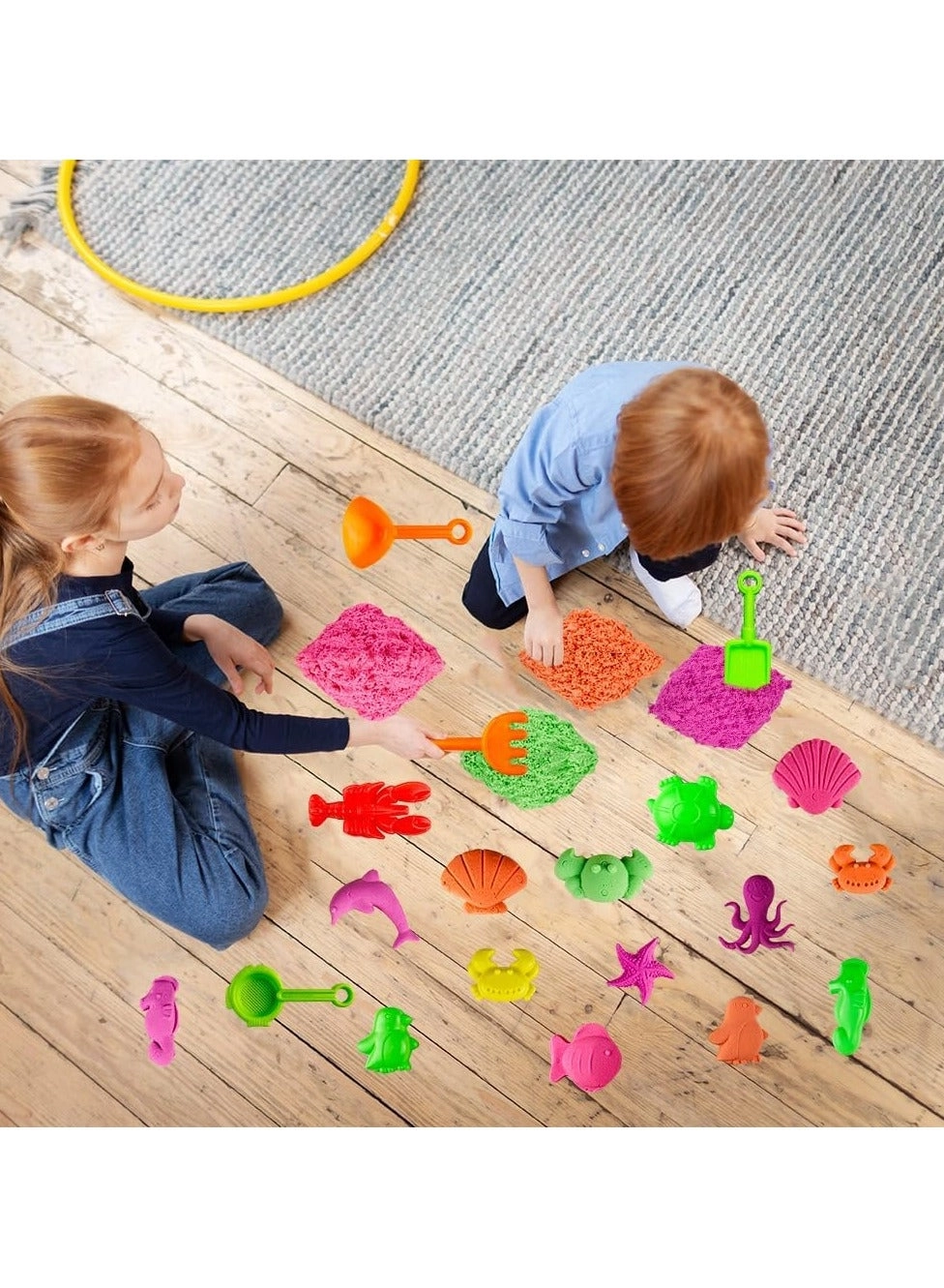 Moldable Sensory Play Sand Set - 750g Pack of 4 Colors