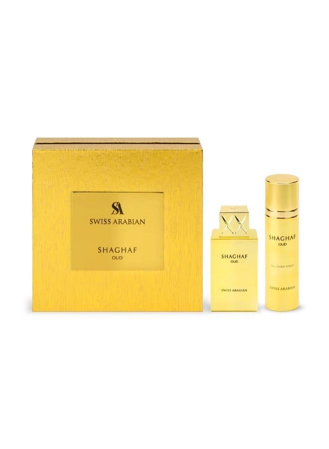 Swiss Arabian Perfumes Shaghaf Oud - EDP 75 ml + Perfume Oil - 12 ml + Muattar Mumtaz - 60 Gram