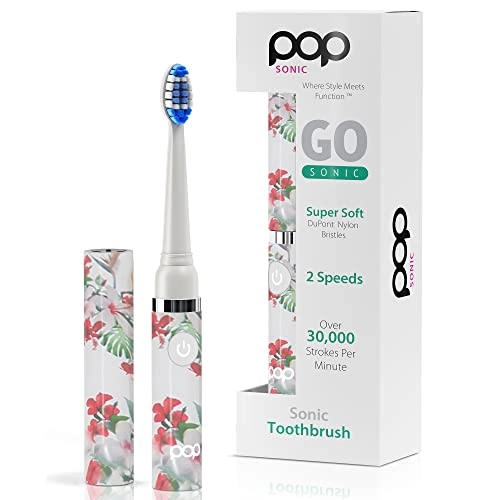 Go Everywhere Sonic Toothbrush - White Floral 1 Count (Pack of 1)