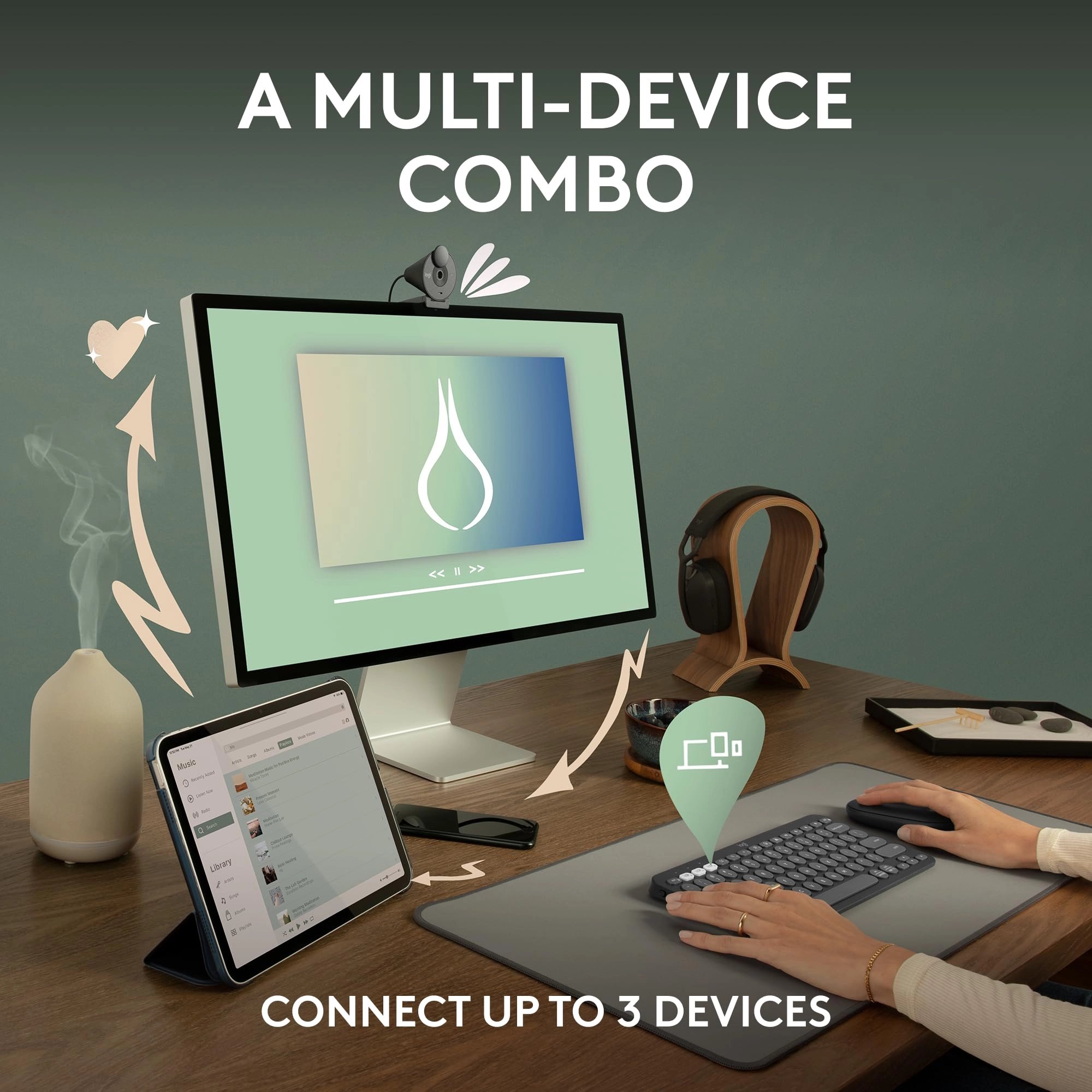 Pebble 2 Combo - QWERTY Battery Powered, Linux, Mac, Optical, PC