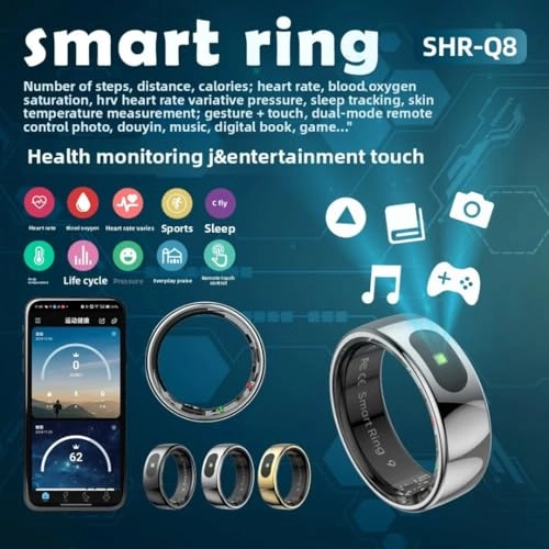 RQ8 - Health Monitoring Digital Display Black Ceramic Band