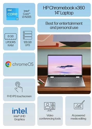 (Renewed) Chromebook 14B-CD0020CA - 14'' Core i3-N305 8GB DDR4 128GB SSD