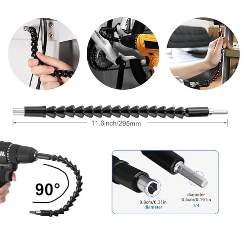 Angle Screwdriver Attachment Set - 14-Piece 1/4 Inch Hex Shank