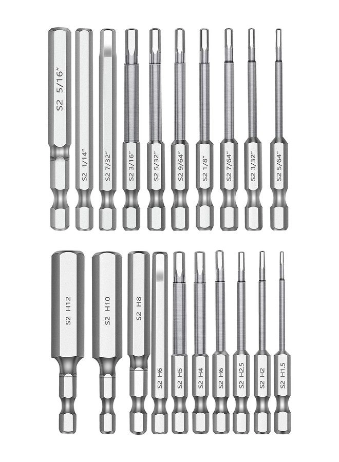 MULWARK Hex Head Allen Wrench Drill Bit Set - 20PC 2.3" Long