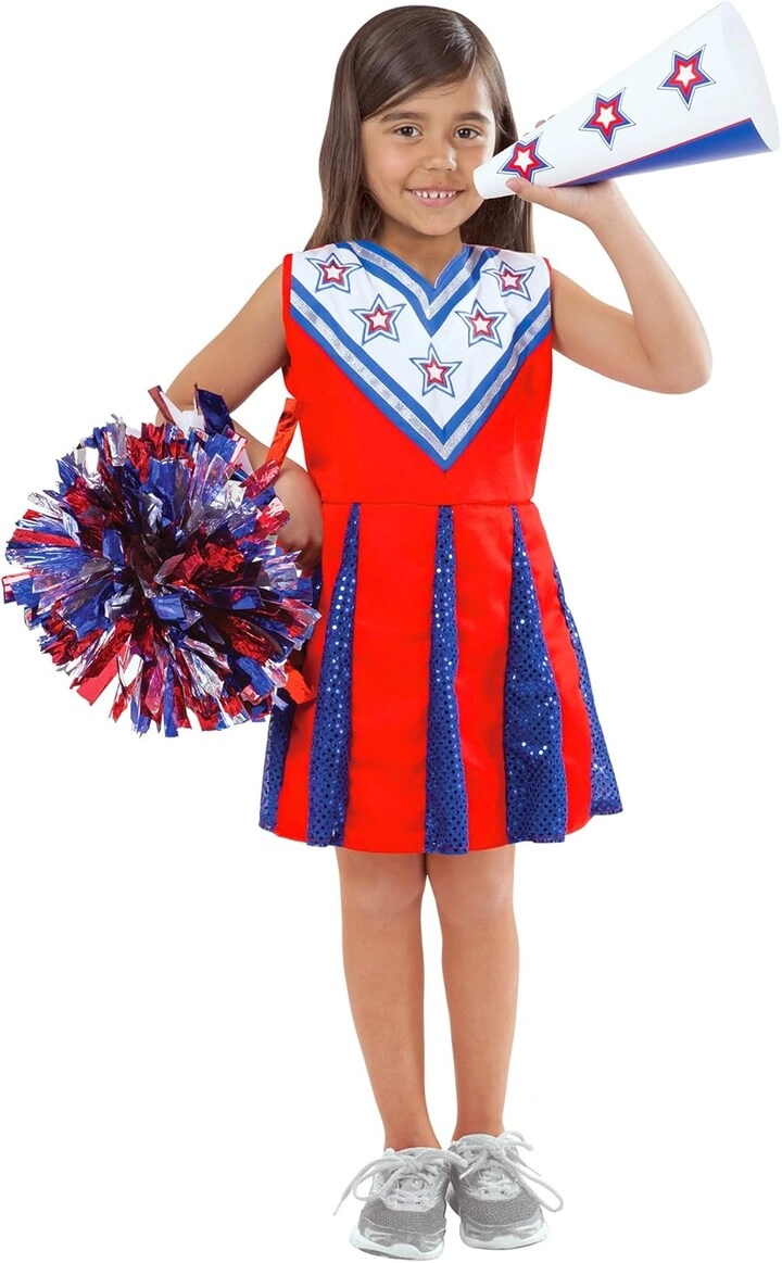 COLOR LAND CHILDRENS TOYS CENTER LLC Cheerleader - red white and blue dress 3-6 years