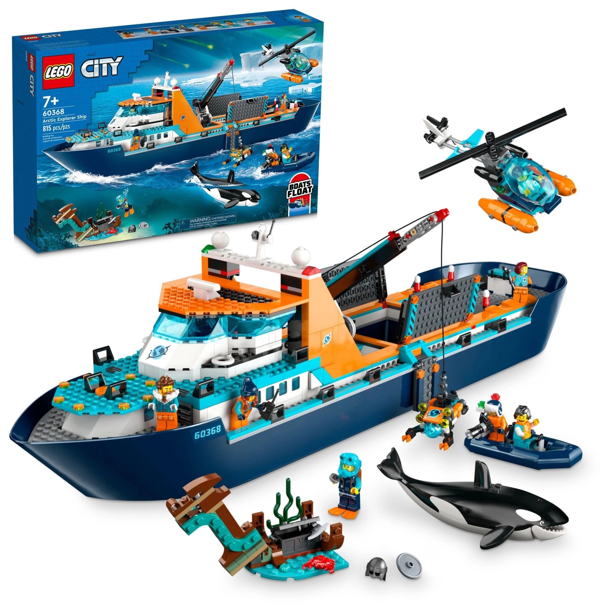 City Arctic Explorer Ship (60368) - Helicopter 7 Minifigures