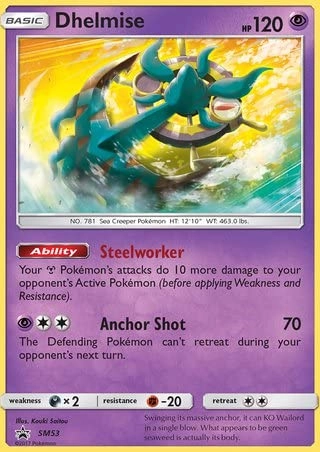 Pokémon Pokemon Dhelmise SM53 - English + Toploader