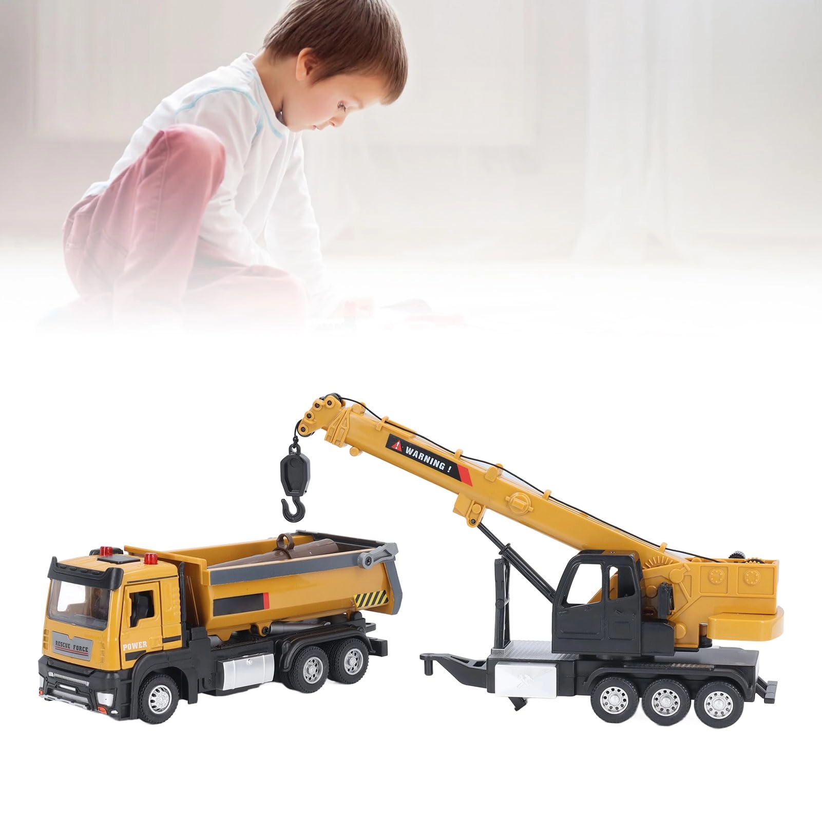 Crane with Dump Truck - Construction