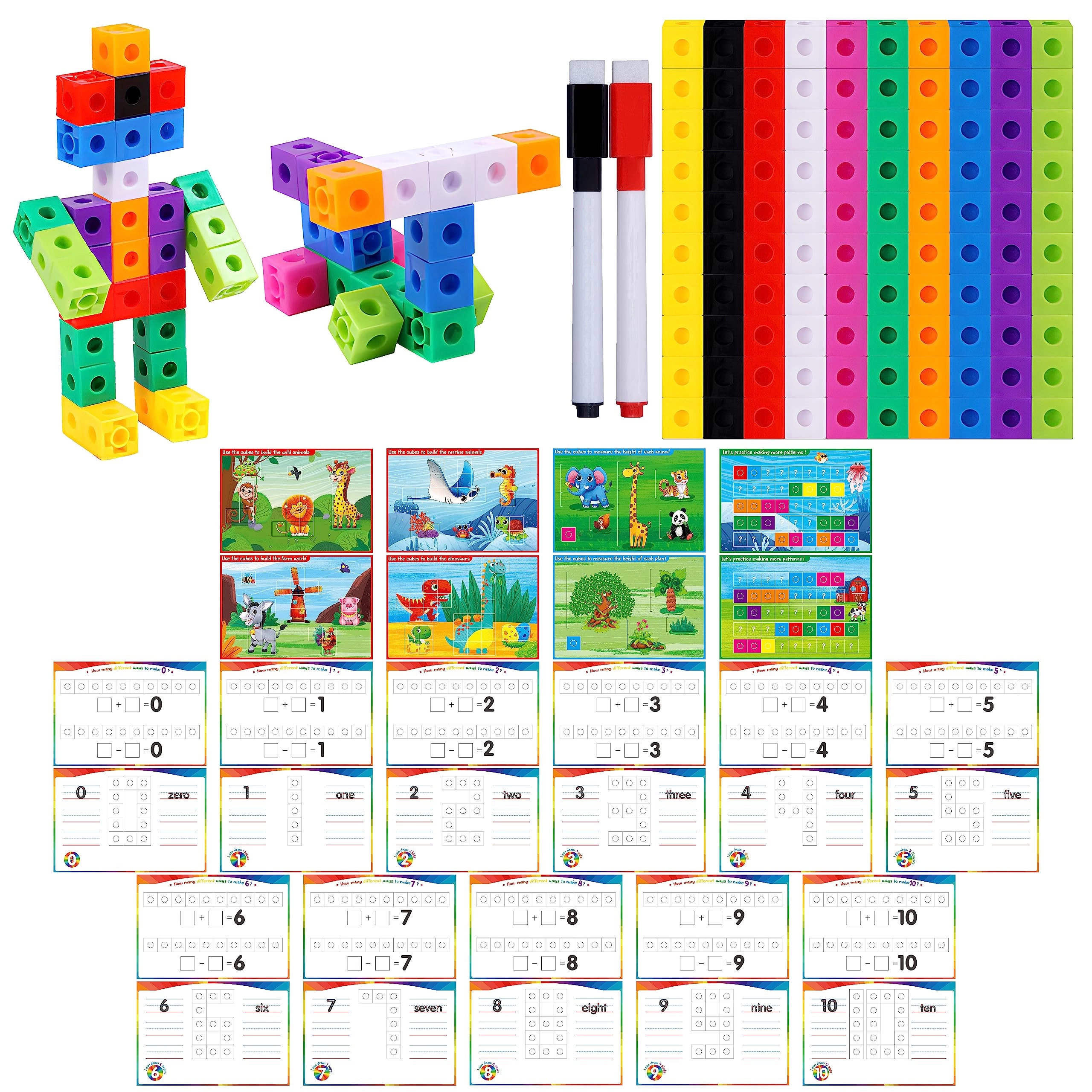 Math Linking Cubes - 4 years and up 100 pieces