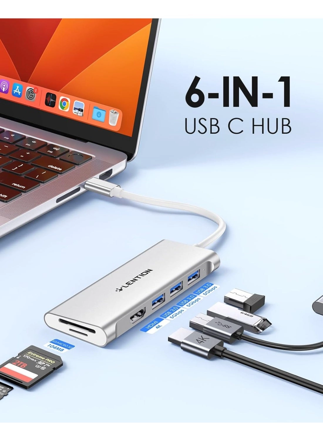 CB-CE18s - 8-in-1 USB-C Hub 4K@60Hz HDMI 100W PD