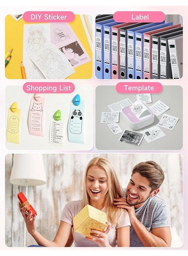 Portable Sticker Maker - Thermal Printer 1 Roll Sticker Paper Blue