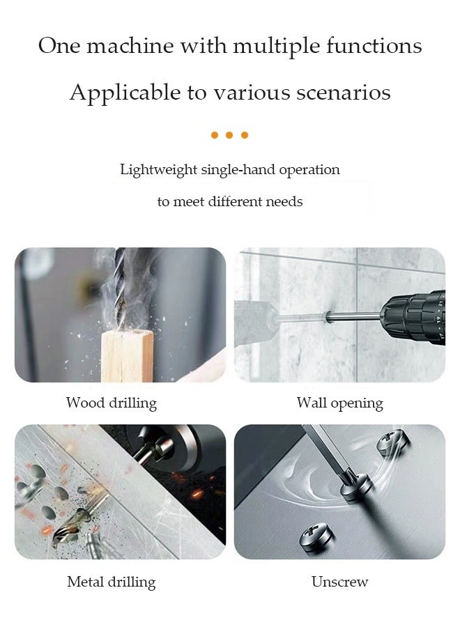 Cordless Drill Set - Impact Drill Set 1 Lithium-Ion Batteries yellow