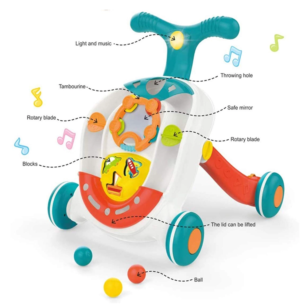 Baby Rolling Ball Walker With Caddy Diaper Organizer - Multicolor