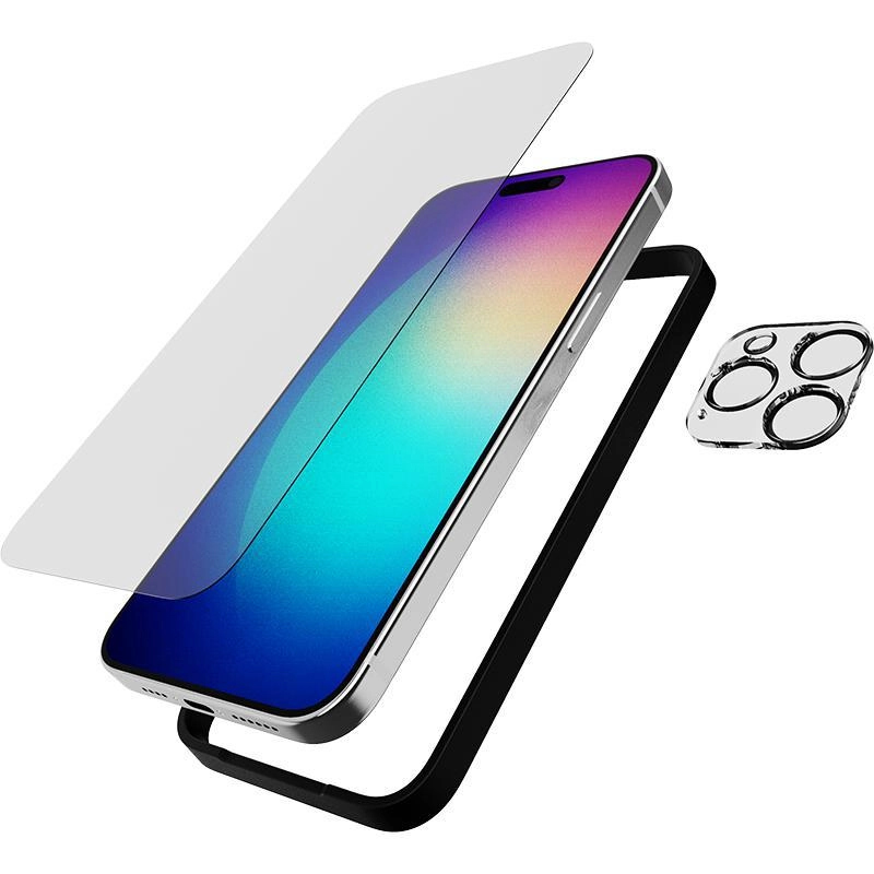 Impact Glass Screen Protector + Camera Lens Protector for iPhone 15 Pro Max