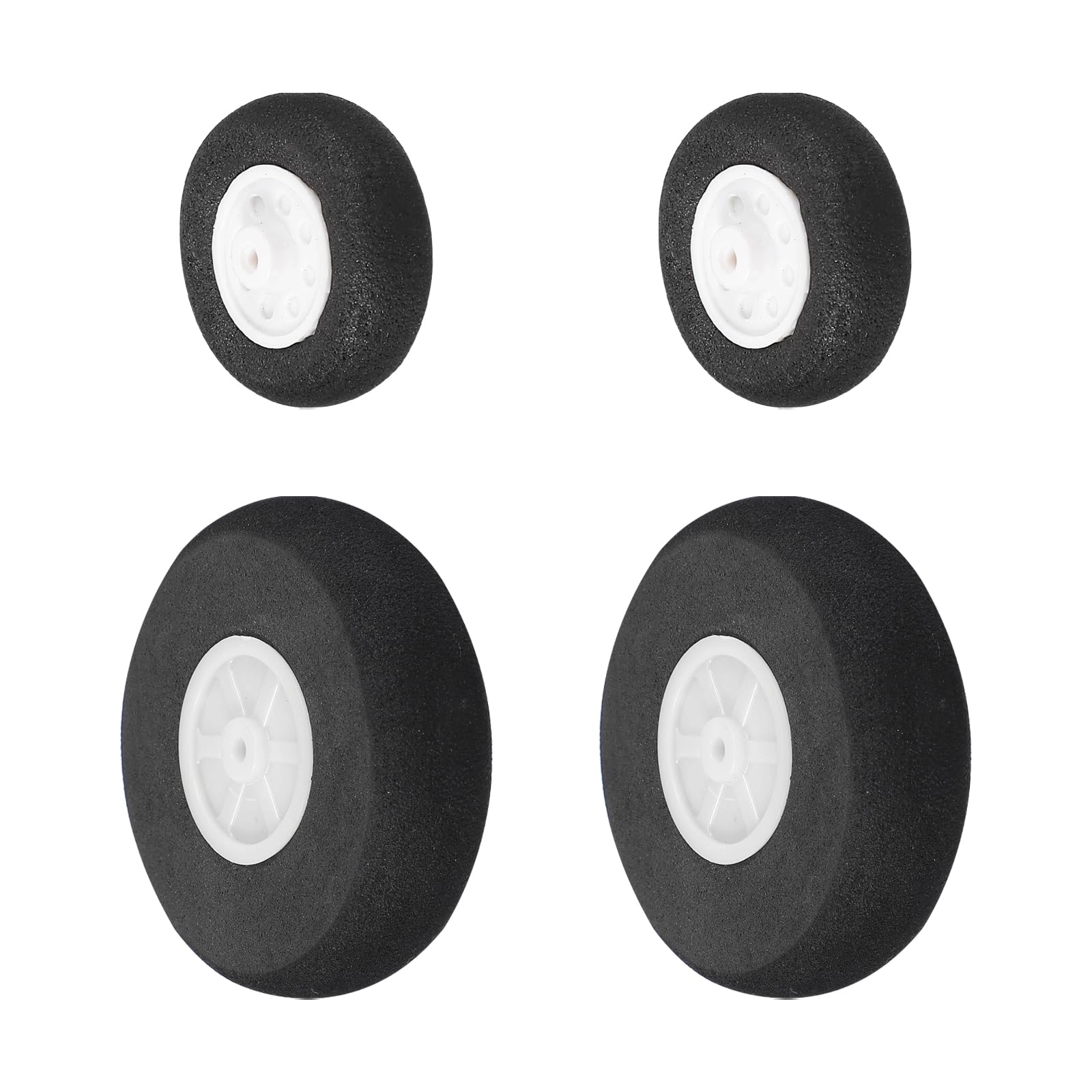 SourcingMap RC Airplane Wheels Set - 1"/3.5" 4 Pcs Sponge Nylon