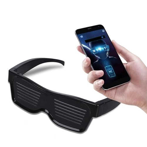 Smart LED Glasses - Red USB Charging APP Control