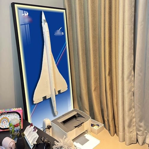 Display Wall Board for Lego Icons 10318 Concorde - 115 x 55 cm LED with Light