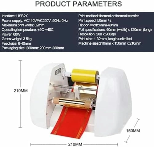 High-Speed Digital Printer - 120m/hour USB 104 mm
