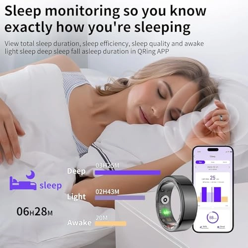 Bluetooth Smart Ring - Sleep Monitoring Heart Rate Blood Oxygen