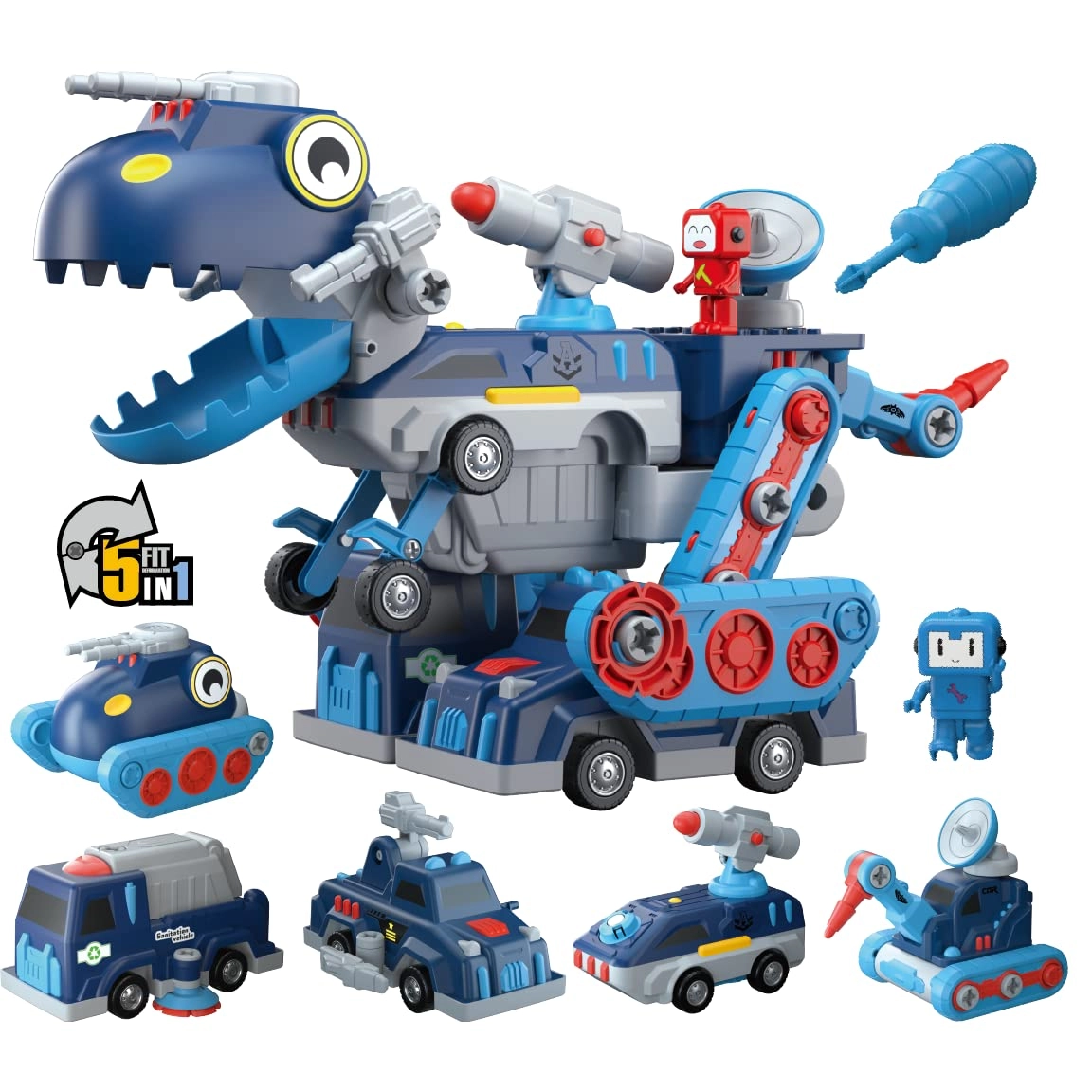 Pairez Toys Take Apart Dinosaur - 5 in 1 Magnetic Building Blocks