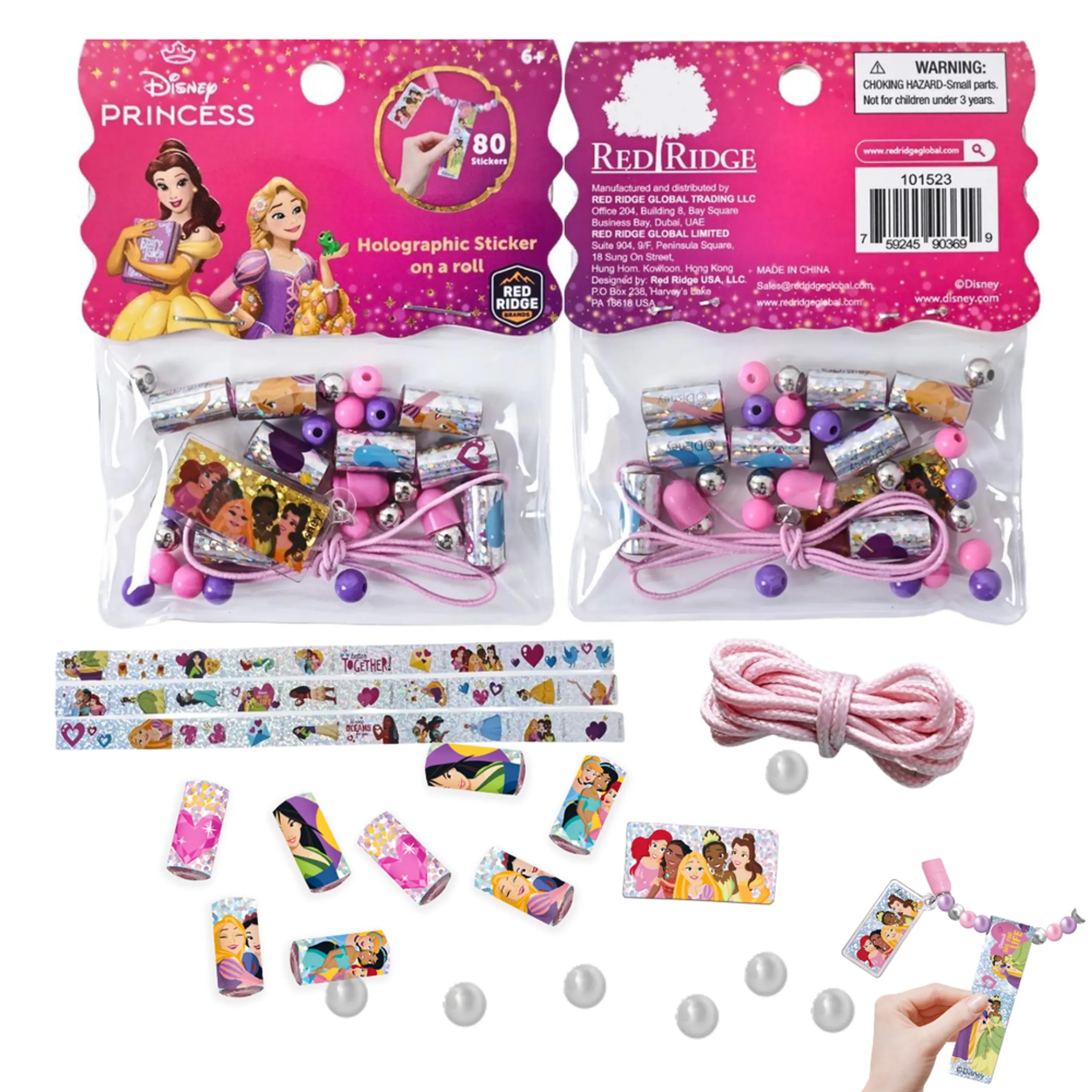 Princess Holographic Sticker On A Roll Bracelet Making Kit - 80pc Ages 6+