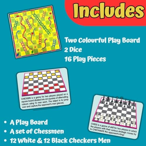 Snakes & Ladders + Ludo + Chess + Checkers