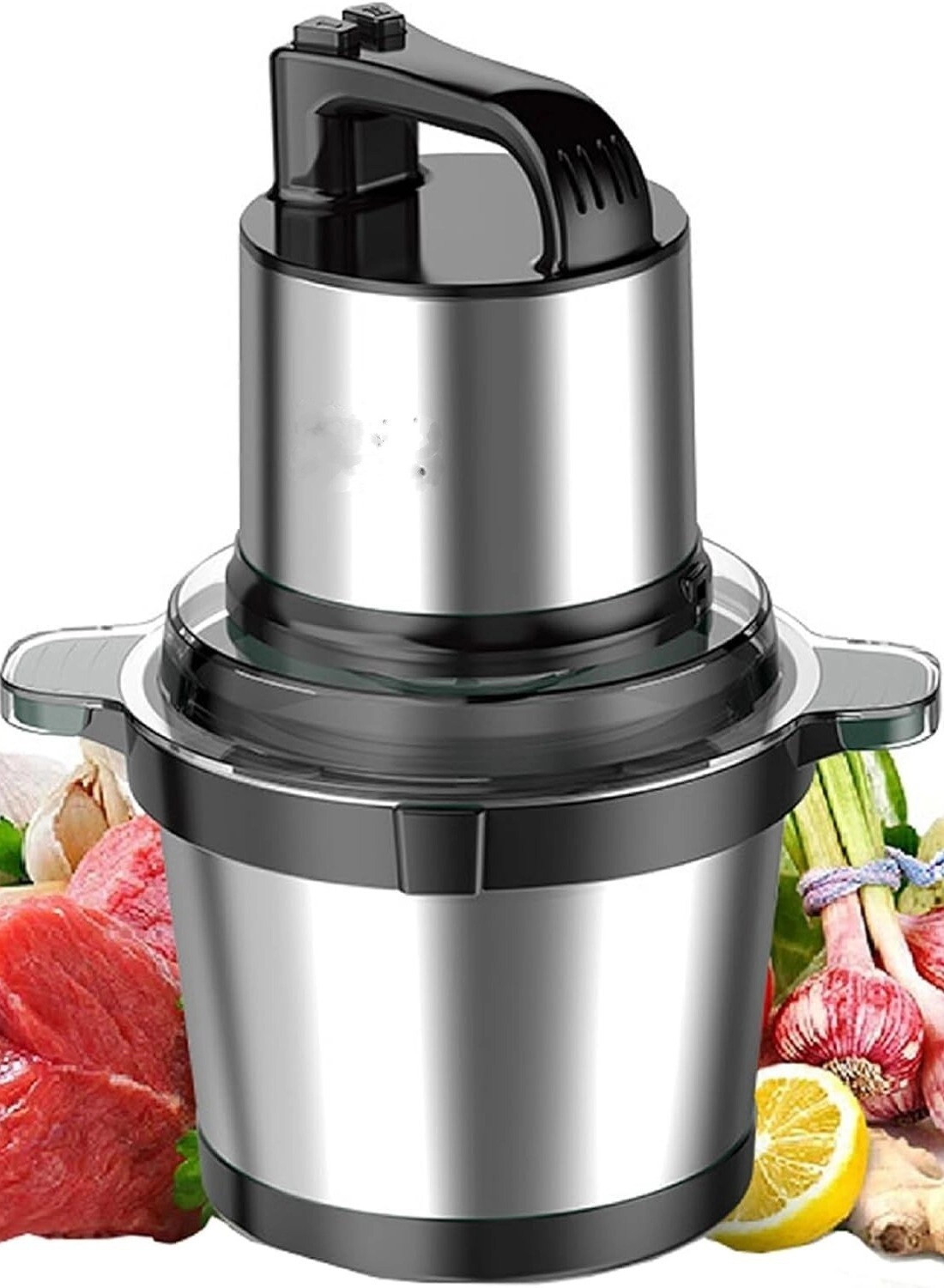 SHEWOW Electric Grinder Chopper Mincer - 800W Stainless Steel 4-Blade