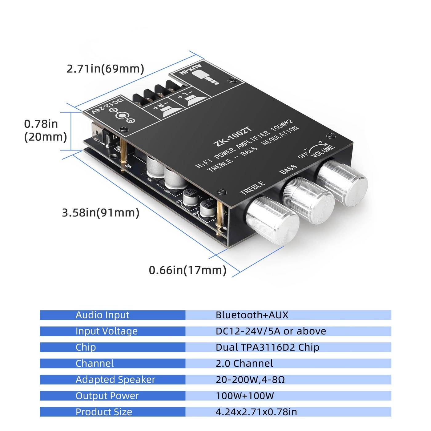 ZK-1002T - 2.0 CH 100W+100W