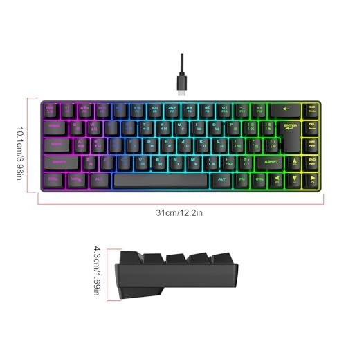 RGB LED Backlit Mechanical Gaming Keyboard - RU/EN Wired