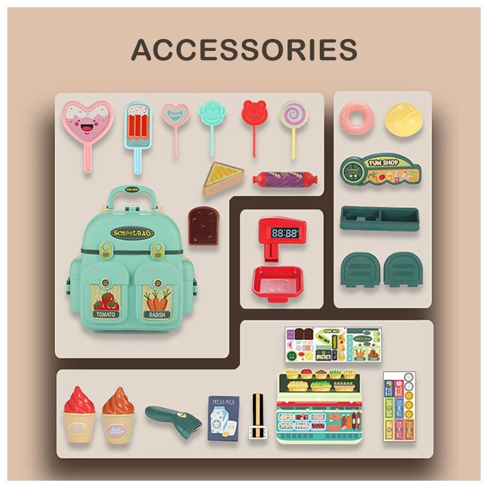 Role Play Shopkeeper Toy Set Satchel - 35pcs (SAM-LS_RPST_MSGR)