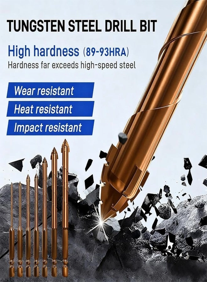 Masonry Drill Bit Set - Carbide Tip 7pcs 3mm-12mm