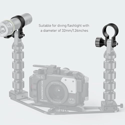 Diving Flashlight Holder Mount Clamp - Adjustable Aluminum Alloy