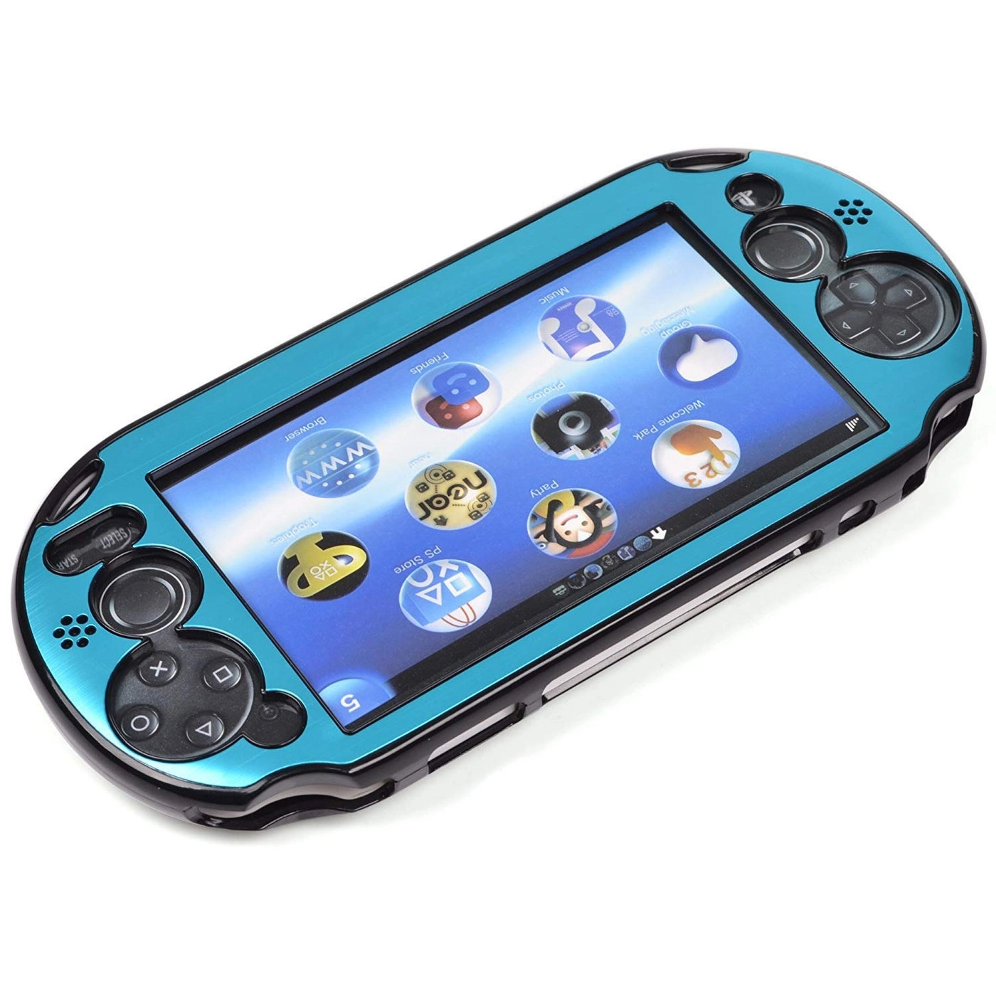COSMOS Protection Hard Case Cover - Aluminum Faceplate PS VITA 2000 Compatible Light Blue