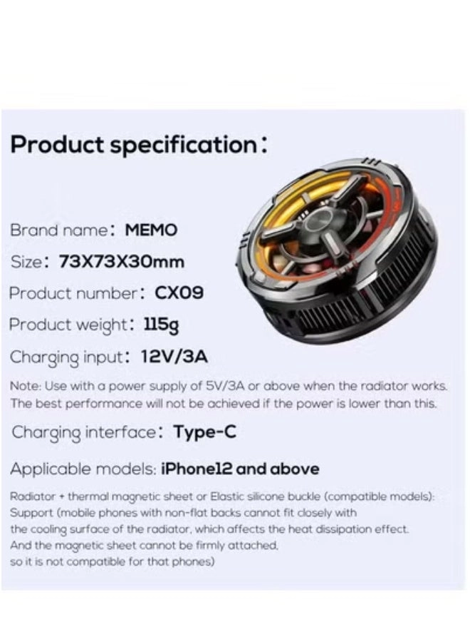 CX09 - Magnetic Mobile Phone Cooling Fan USB-Powered