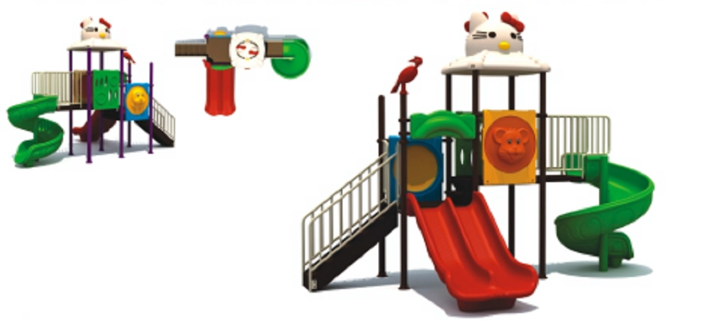 Kids Outdoor Slides and Swings Playset - 2+ Multi Colour