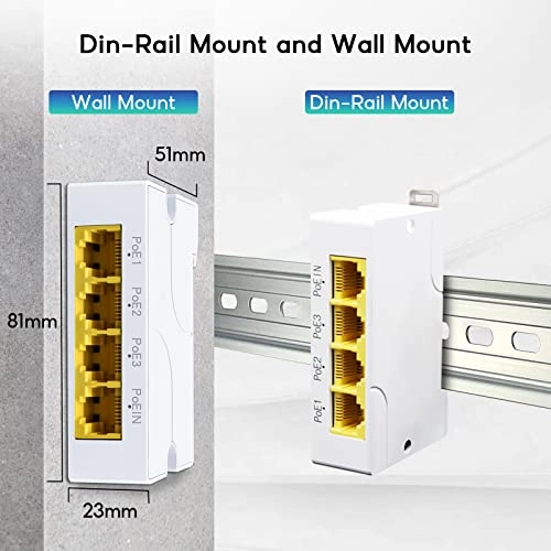 4 Port Gigabit PoE Extender - 44-57 Vdc 24W 3 IEEE 802.3 af/at 10/100/1000Mbps
