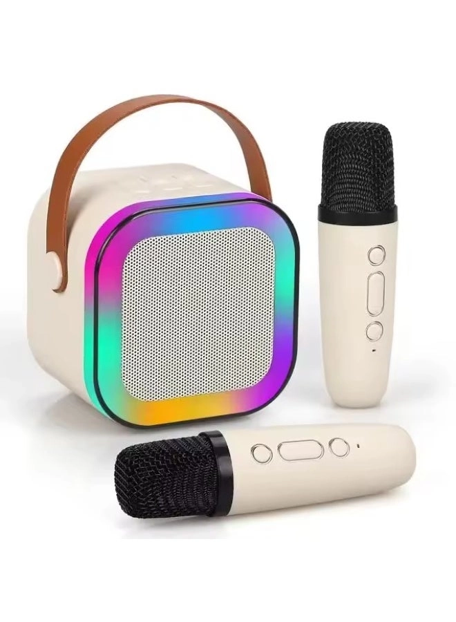 Karaoke Bluetooth Speaker - High Volume Wireless Dual Mic RGB Lights