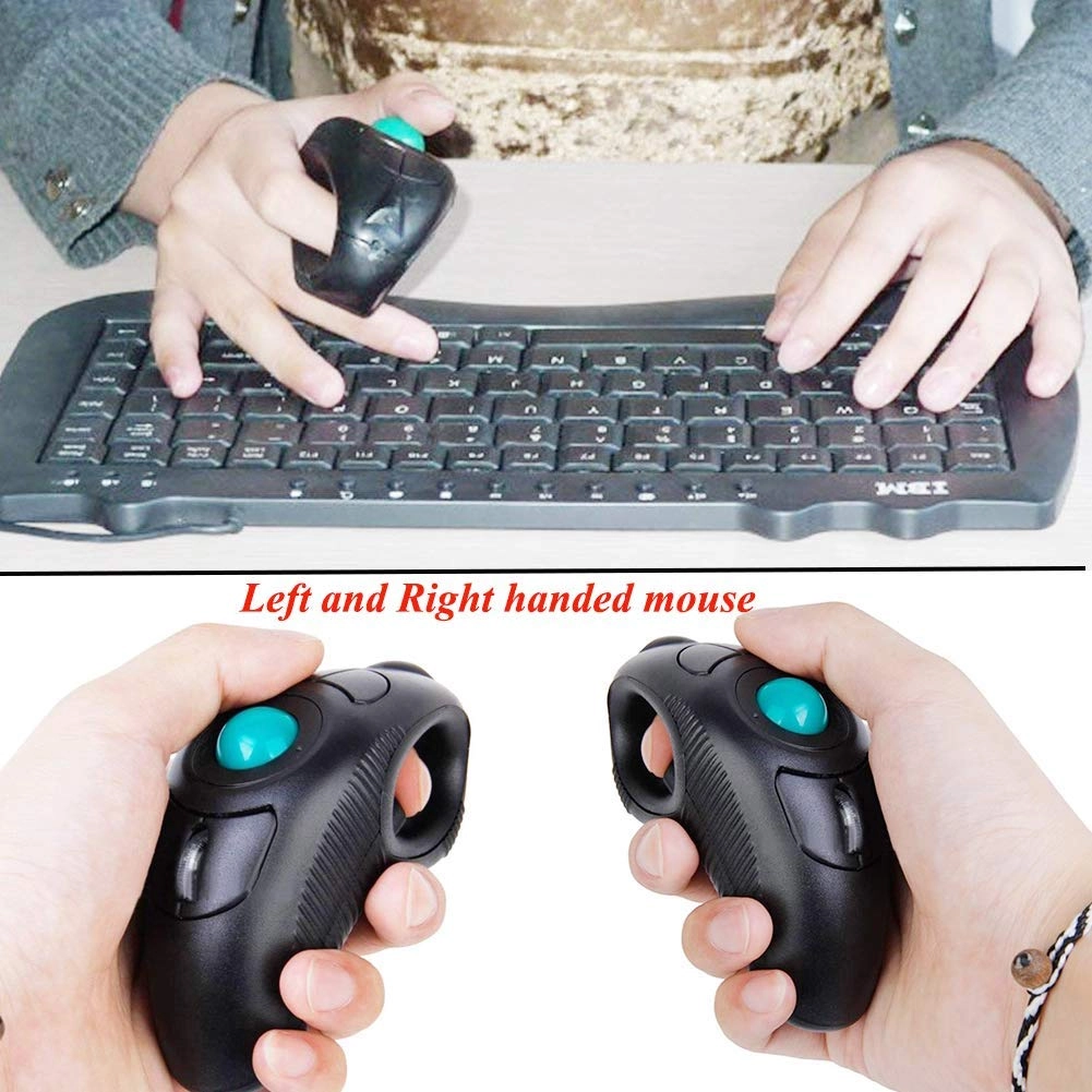 Ergonomic Handheld Trackball Mouse - Wireless