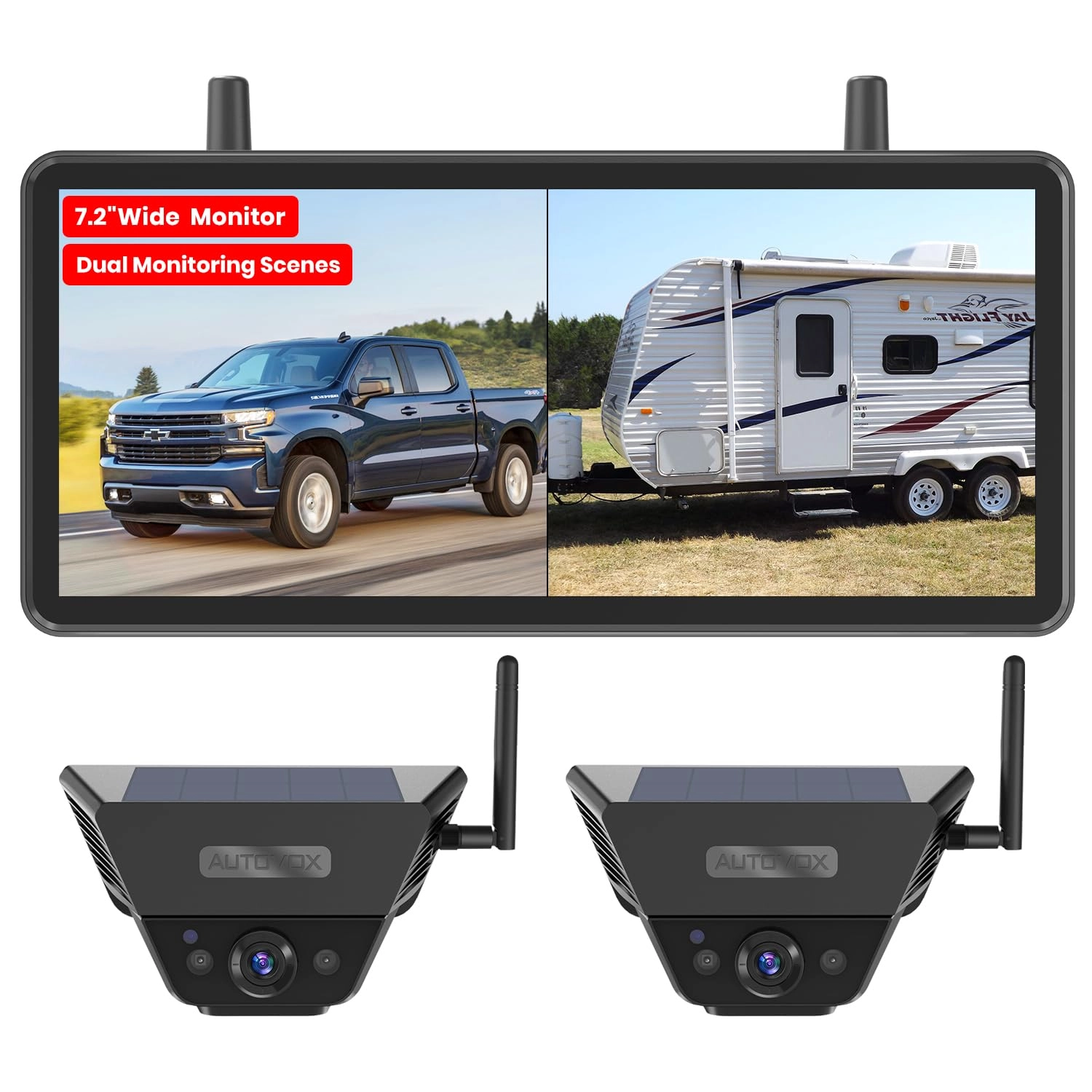 Dual Camera Car Reversing Camera System - Night Vision Wireless 1080p