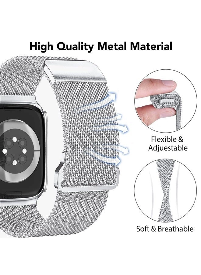 2 Pack Milanese Mesh Loop Watch Band for Apple Watch - 45mm