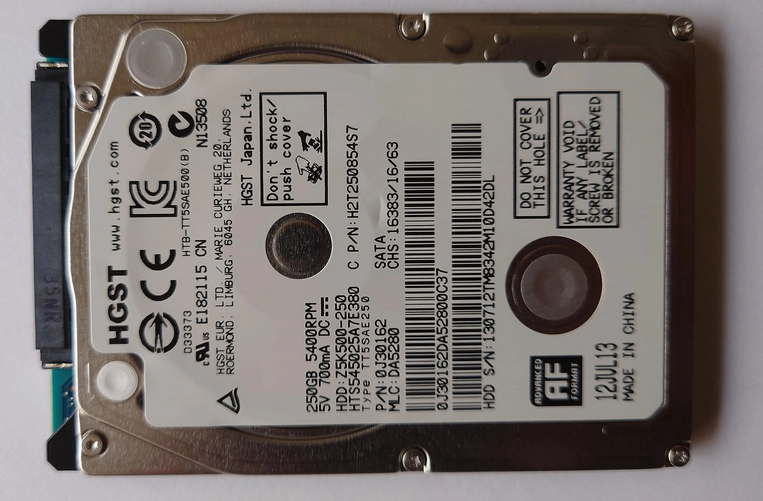 HGST, a Western Digital company H2T250854S7 2.5" 5400rpm SATA (Z5K500-250) - 250GB