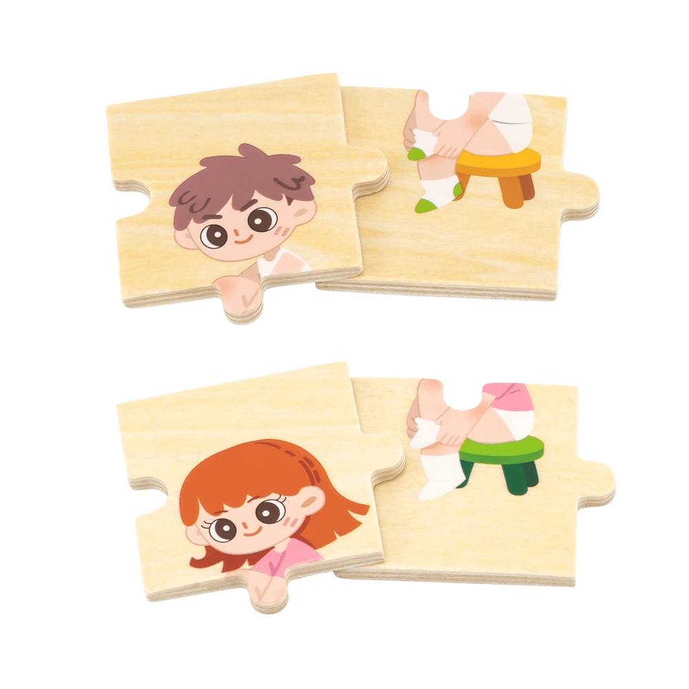 Getting Dressed Sequence Wooden Puzzle (SW-44649) - 28 pcs