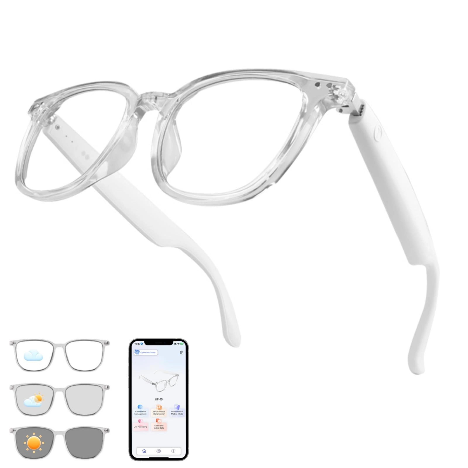 Tulbeys Smart Glasses - Bluetooth Photochromic