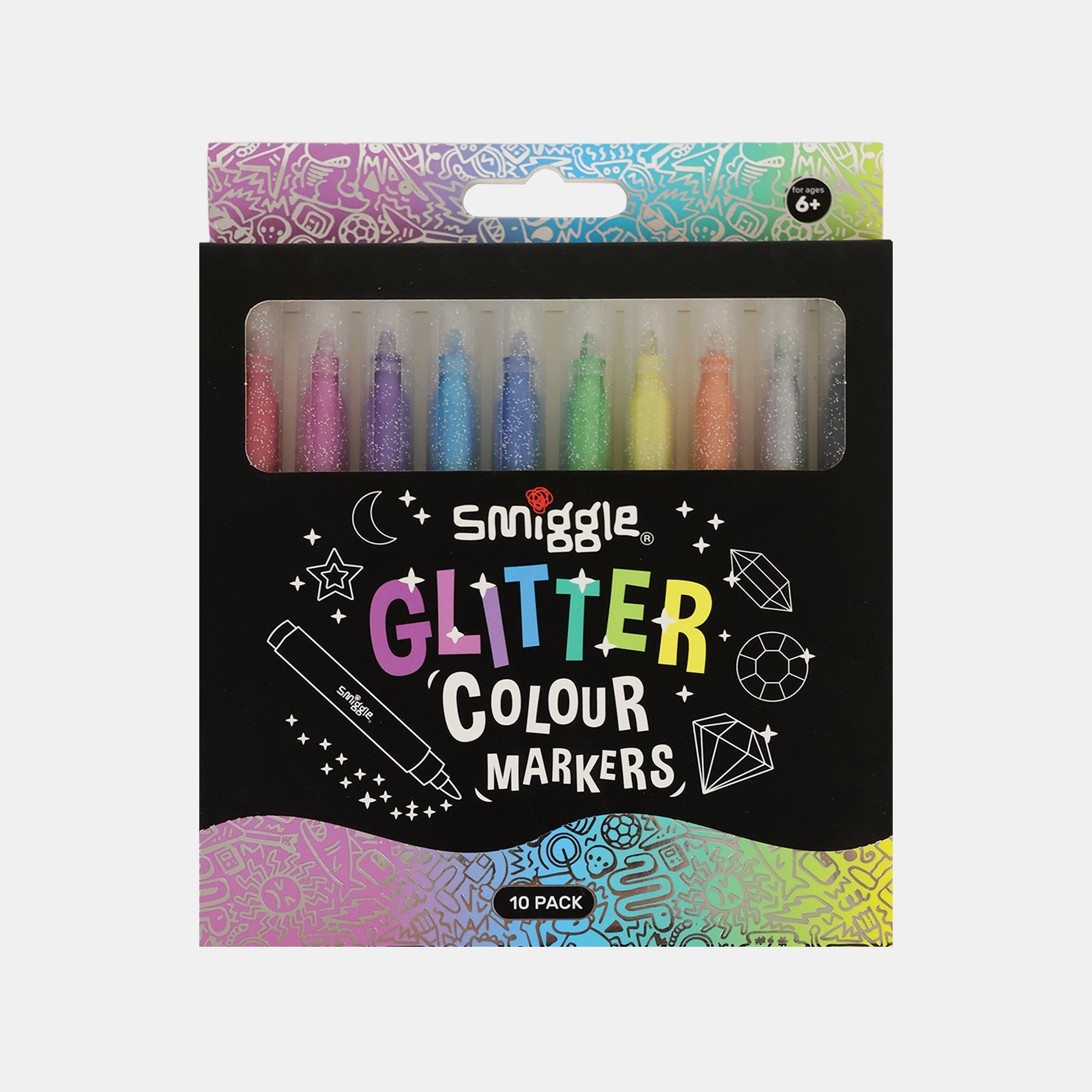 Smiggle Glitter Marker - assorted rainbow colors