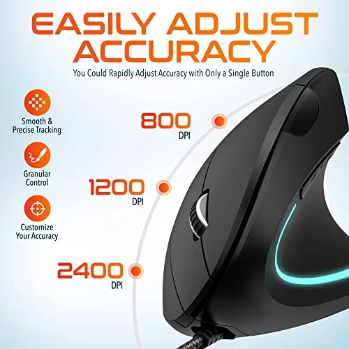 Ergonomic 12 Vertical Mouse - USB