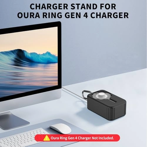 Silicone Charger Protector Cover - Compatible with Oura Ring 4 Charger Shockproof Black