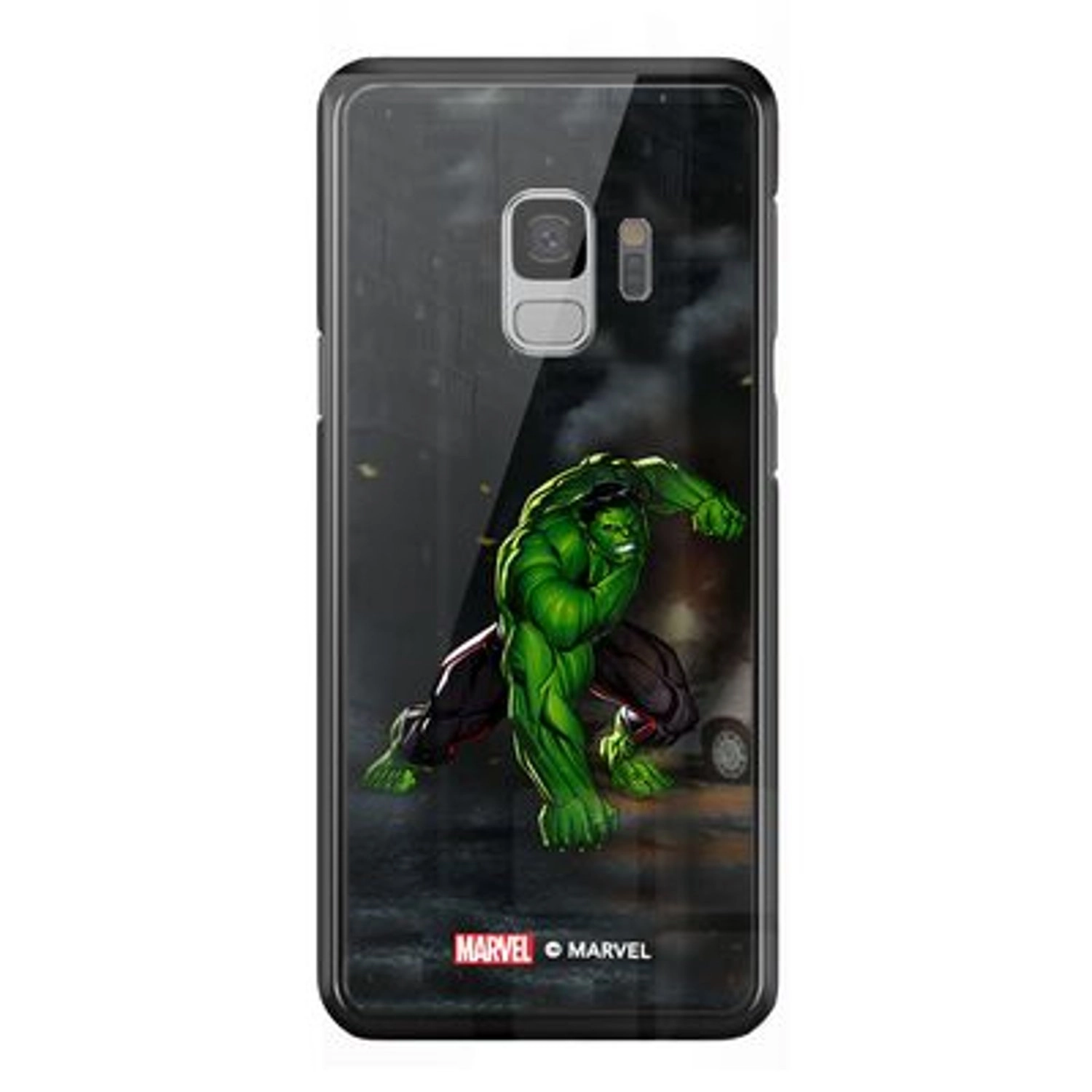 Wackylicious Hulk Fist Back Case TPU Bumper Case + Tempered Glass Back for Galaxy S9