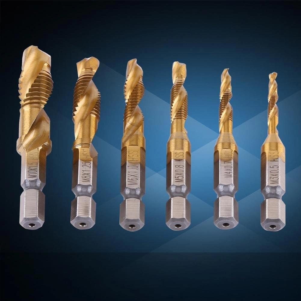 Drill Bit Set - High speed steel(titanium coated ) 6pcs